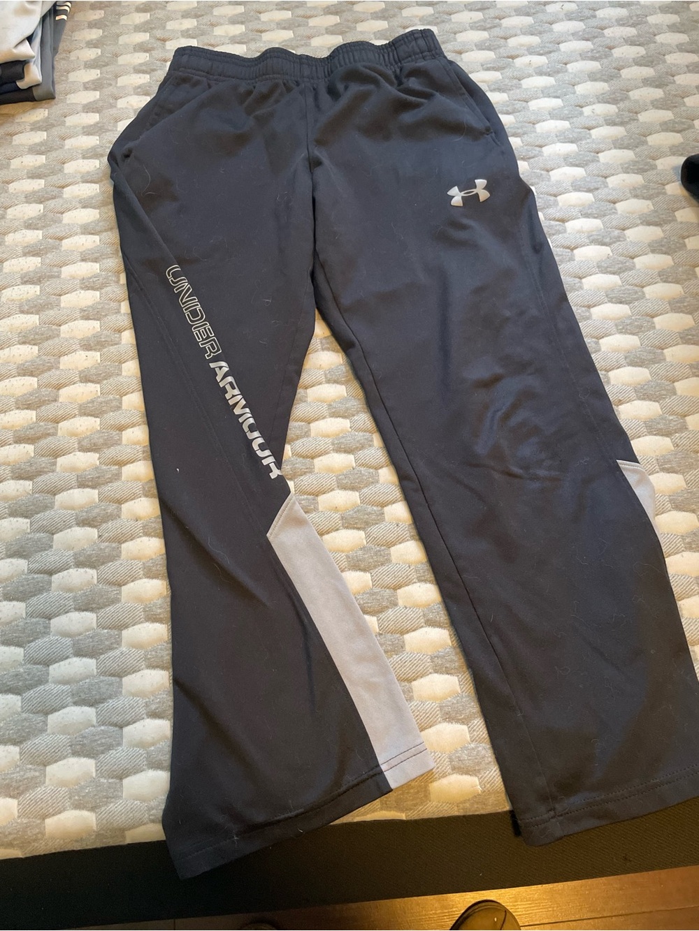 Under Armour Black Joggers with Gray Side Panels - Kids